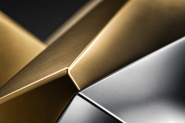 Abstrakte Edelmetallstruktur als ruhiges Symbol für Prüfung und Klarheit