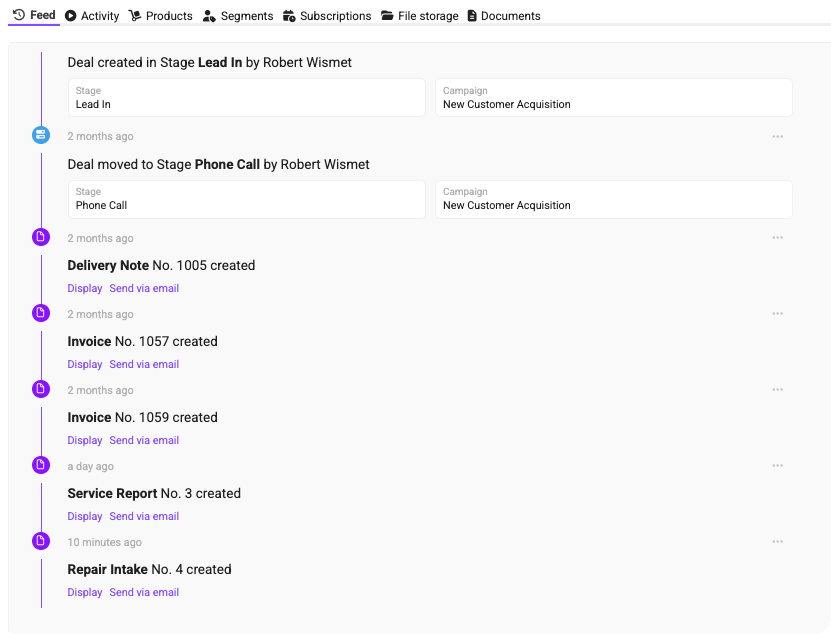 CRM sales pipeline board showing deals in pre-visit and negotiation stages